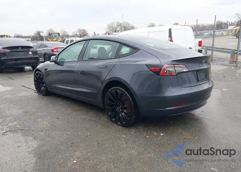 2023 Tesla Model 3 Performance Dual Motor All-Wheel Drive from USA, damaged, VIN 5YJ3E1EC0PF488692